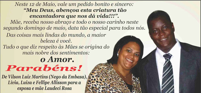 MENSAGEM DIA DAS MÃES: VEREADOR NEGO DA EMBASA
