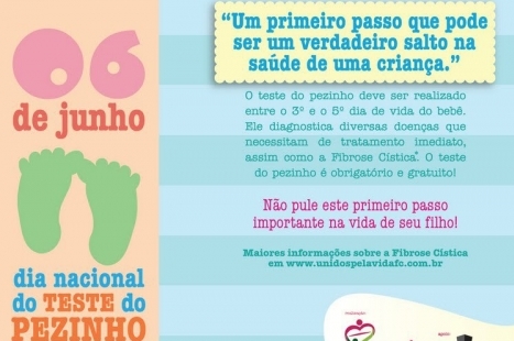 6 DE JUNHO: DIA NACIONAL DO TESTE DO PEZINHO