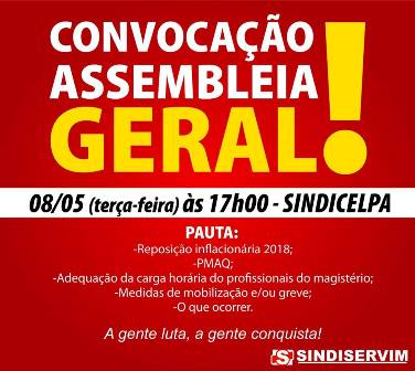 Sindiservim convoca todos os servidores do Município de Mucuri para assembleia Geral