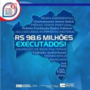 Governo garante transferência de R$ 98,6 milhões para artistas baianos via Lei Aldir Blanc