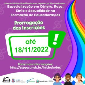 Unead abre inscrição para Especialização em Gênero, Raça/Etnia e Sexualidade na Formação de Educadores